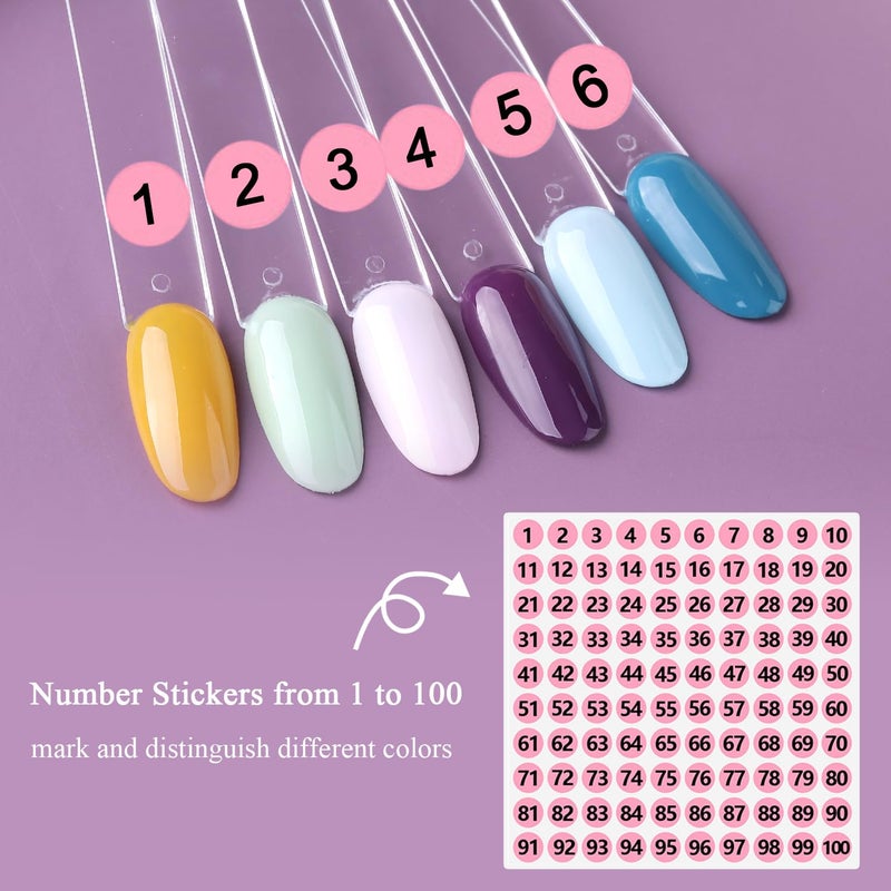 furtherpretty Clear Nail Swatch Sticks with Number Stickers, 50 Pcs Oval Nail Sample Swatches for Gel Polish Color Display Practice Nail Tips muestrario de colores para uñas Manicure Supplies - Image 4